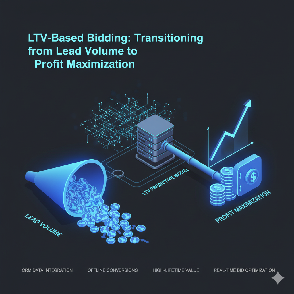 LTV-Based Bidding: Transitioning from Lead Volume to Profit Maximization.